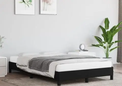 Cadru de pat fără saltea, negru, 120x200 cm, textil - 1/5