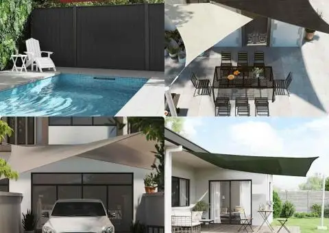 Pânză parasolar, roșu, 4,5x4,5x4,5 m, HDPE, 160 g/m² - 3/5