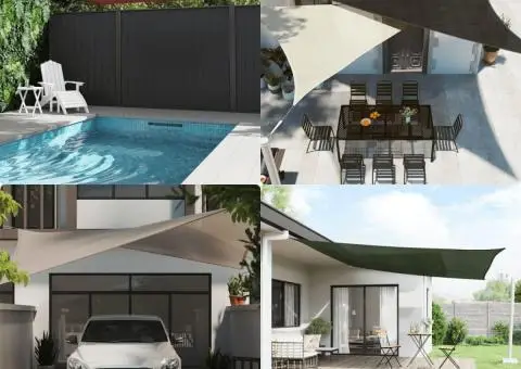 Pânză parasolar, antracit, 4x5x6,8 m, HDPE, 160 g/m² - 3/5