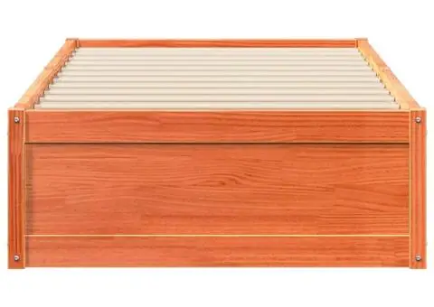 Cadru pat fără saltea, maro ceruit, 100x200 cm, lemn masiv pin - 4/5