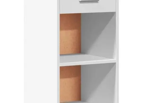 Noptiere, 2 buc., alb, 35x34x65 cm, lemn compozit - 4/5