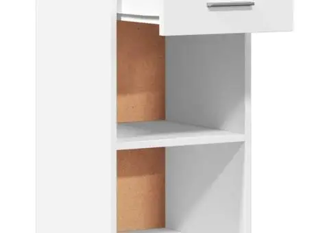 Noptiere, 2 buc., alb, 35x34x65 cm, lemn compozit - 5/5