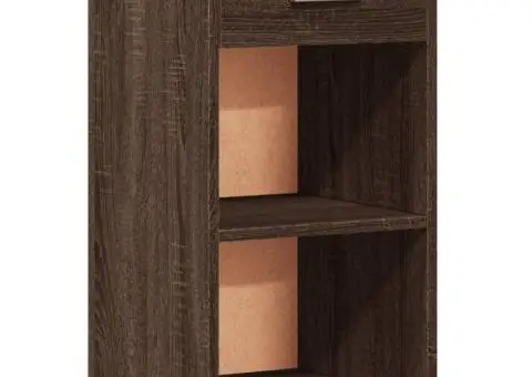 Noptiere, 2 buc., maro, 35x34x65 cm, lemn prelucrat - 4/5