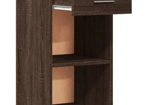 Noptiere, 2 buc., maro, 35x34x65 cm, lemn prelucrat - 5/5