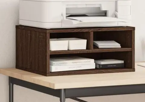 Suport imprimantă, stejar fumuriu, 49x40x22,5cm, lemn prelucrat - 1/5