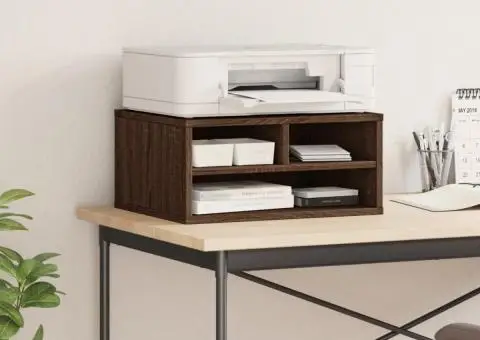 Suport imprimantă, stejar fumuriu, 49x40x22,5cm, lemn prelucrat - 3/5