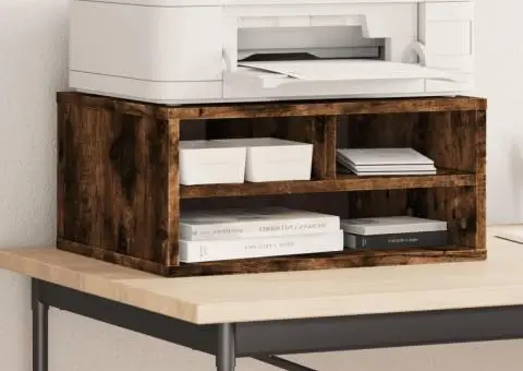 Suport imprimantă, stejar fumuriu, 49x40x22,5cm, lemn prelucrat - 1/5