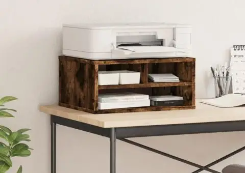 Suport imprimantă, stejar fumuriu, 49x40x22,5cm, lemn prelucrat - 3/5