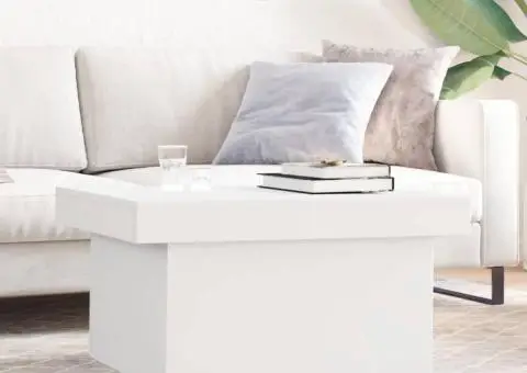 Măsuță de cafea, alb, 100x55x40 cm, lemn prelucrat - 1/5