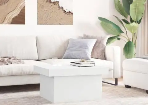 Măsuță de cafea, alb, 100x55x40 cm, lemn prelucrat - 3/5