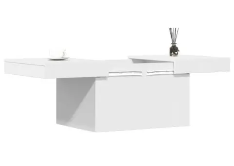 Măsuță de cafea, alb, 100x55x40 cm, lemn prelucrat - 4/5