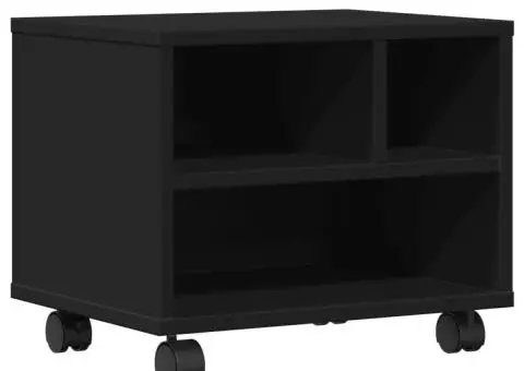 Suport pentru imprimantă cu roți, negru, 41x32x34,5 cm - 2/5