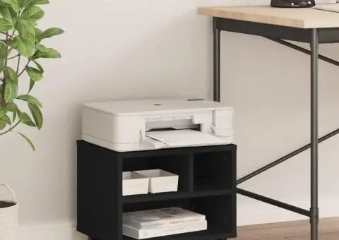 Suport pentru imprimantă cu roți, negru, 41x32x34,5 cm - 3/5