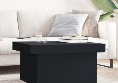 Măsuță de cafea, negru, 80x55x40 cm, lemn prelucrat - 1/5