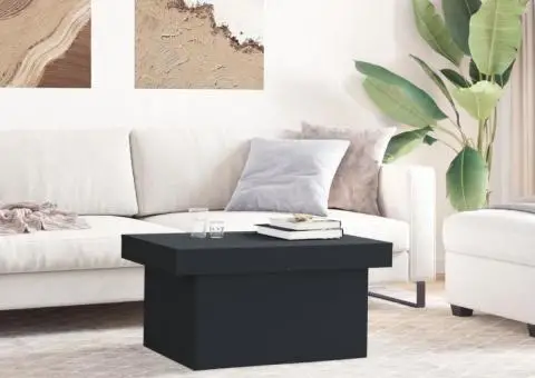 Măsuță de cafea, negru, 80x55x40 cm, lemn prelucrat - 3/5