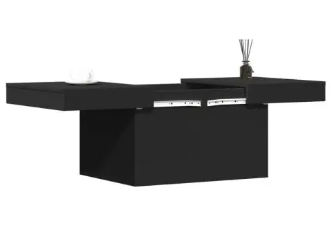 Măsuță de cafea, negru, 80x55x40 cm, lemn prelucrat - 4/5