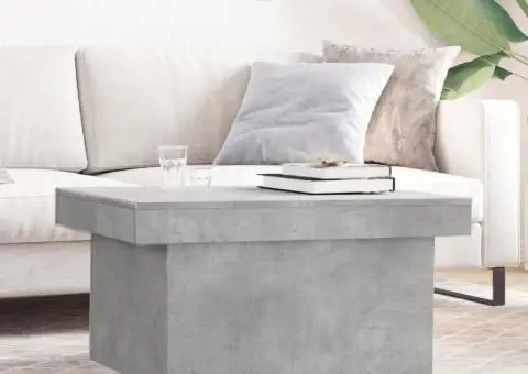 Măsuță de cafea, gri beton, 80x55x40 cm, lemn compozit - 1/5