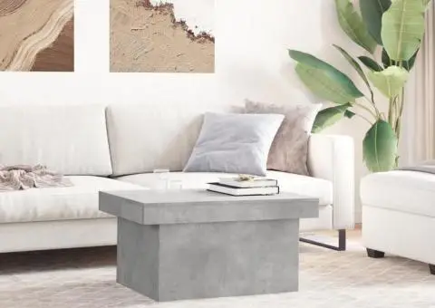 Măsuță de cafea, gri beton, 80x55x40 cm, lemn compozit - 3/5