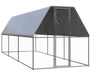vidaXL Coteț de pui, 2x6x2 m, oțel galvanizat