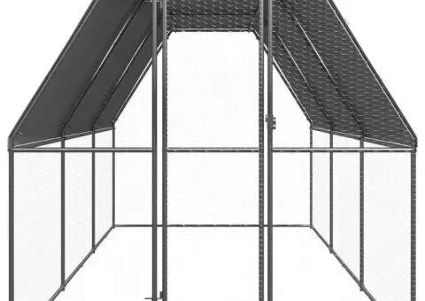 Coteț de pui, 2x6x2 m, oțel galvanizat - 2/5