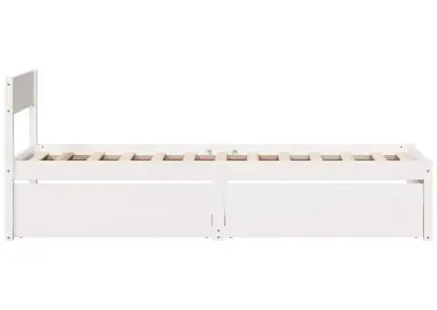 Cadru pat fără saltea, alb, 90x190 cm, lemn masiv de pin - 5/5