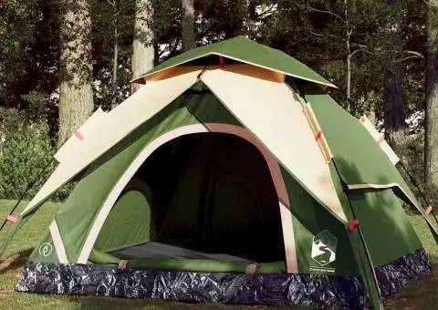 Cort de camping cupolă 4 persoane, setare rapidă, verde - 1/5