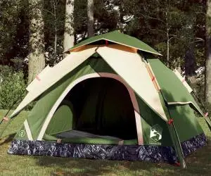 vidaXL Cort de camping cupolă 4 persoane, setare rapidă, verde