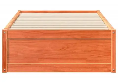 Cadru pat fără saltea, maro ceruit, 90x190 cm, lemn masiv pin - 4/5