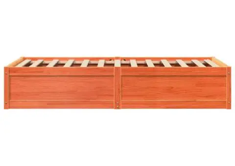 Cadru pat fără saltea, maro ceruit, 90x190 cm, lemn masiv pin - 5/5