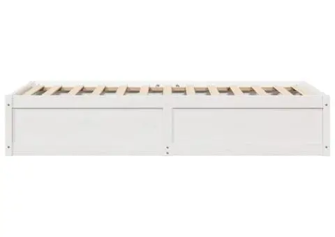 Cadru de pat fără saltea, alb, 75x190 cm, lemn masiv de pin - 5/5