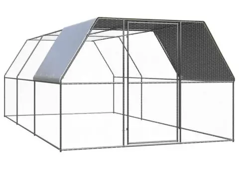 Coteț de păsări, 3x6x2 m, oțel galvanizat - 1/5