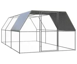 vidaXL Coteț de păsări, 3x6x2 m, oțel galvanizat