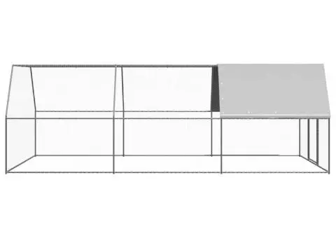Coteț de păsări, 3x6x2 m, oțel galvanizat - 3/5