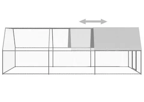 Coteț de păsări, 3x6x2 m, oțel galvanizat - 4/5
