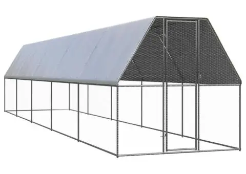 Coteț de păsări, 2x10x2 m, oțel galvanizat - 1/5