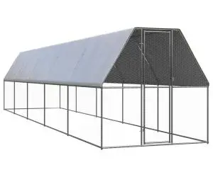 vidaXL Coteț de păsări, 2x10x2 m, oțel galvanizat