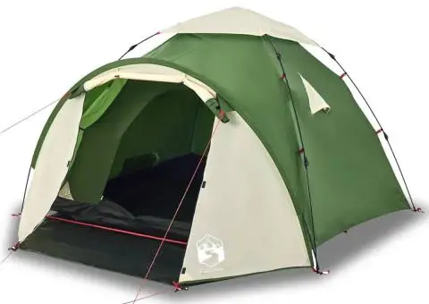 Cort de camping cupolă 3 persoane, setare rapidă, verde - 2/5