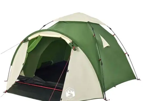 Cort de camping cupolă 3 persoane, setare rapidă, verde - 4/5