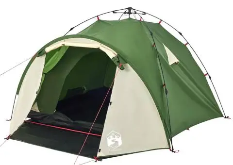 Cort de camping cupolă 3 persoane, setare rapidă, verde - 5/5