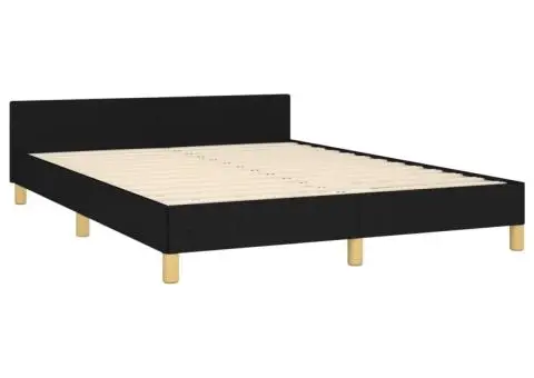 Cadru de pat fără saltea, negru, 140x190 cm, textil - 5/5