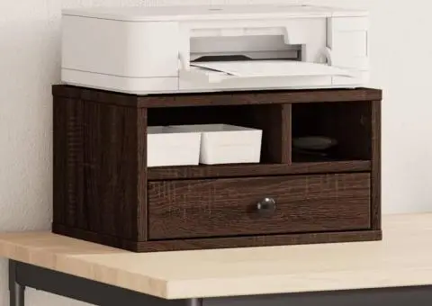 Suport imprimantă, maro, 40x32x22,5cm, lemn prelucrat - 1/5