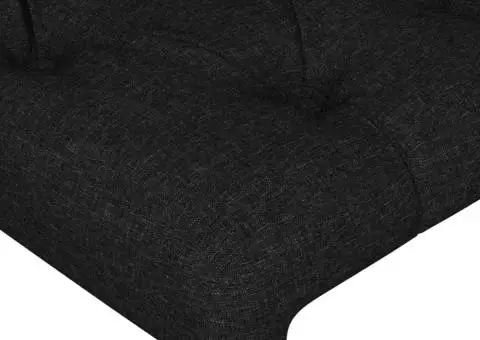 Tăblie de pat cu LED, negru, 93x16x78/88 cm, textil - 5/5