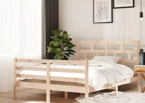 Cadru de pat, 140x200 cm, lemn masiv de pin - 1/5