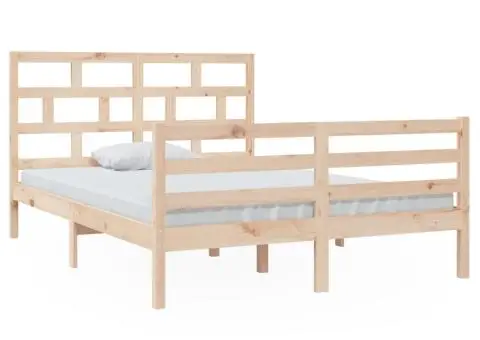 Cadru de pat, 140x200 cm, lemn masiv de pin - 2/5