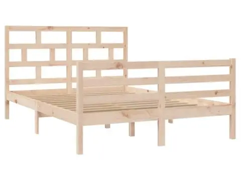 Cadru de pat, 140x200 cm, lemn masiv de pin - 3/5