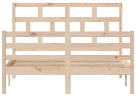 Cadru de pat, 140x200 cm, lemn masiv de pin - 4/5