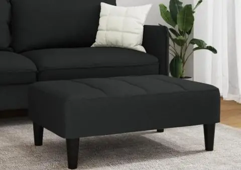 Taburet, negru, 77x55x31 cm, catifea - 3/5