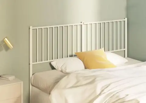 Tăblie de pat metalică, alb, 160 cm - 1/5