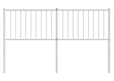 Tăblie de pat metalică, alb, 160 cm - 3/5