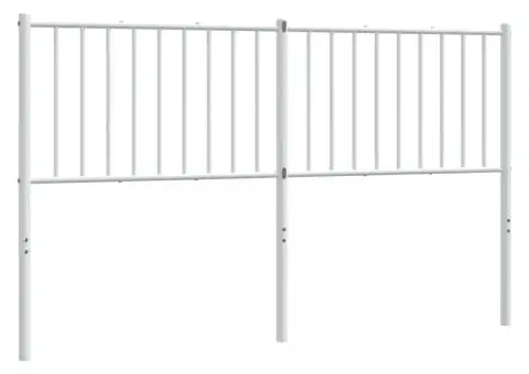 Tăblie de pat metalică, alb, 160 cm - 5/5